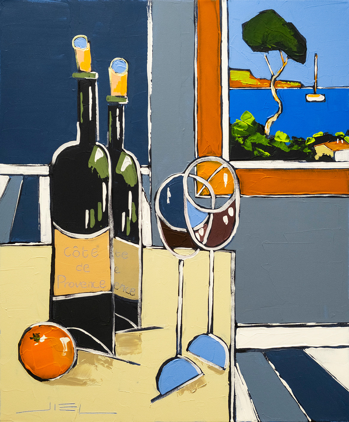 Côtes de Provence, Orange and Mediterranean Light – Limited Edition Art Print JIEL