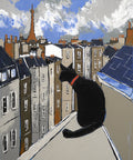 Black cat on Paris rooftops - JIEL -