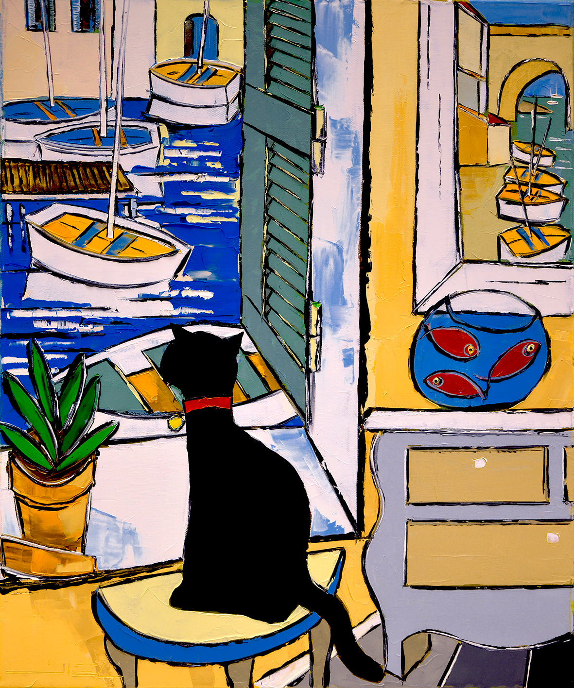 Black the Cat by the Mediterranean Window - JIEL -