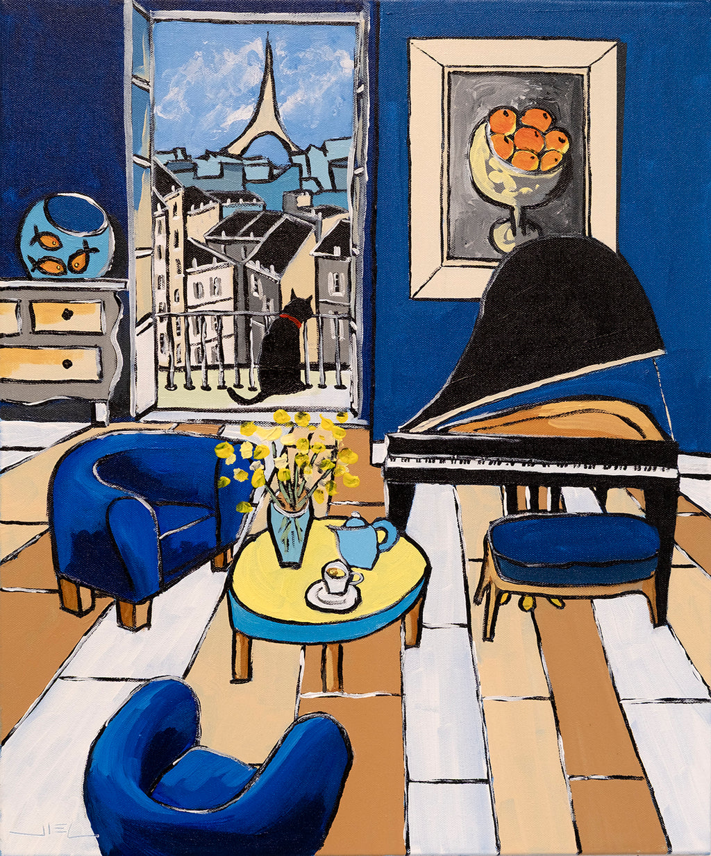Tea Time with Matisse in Paris – Limited Edition Art Print JIEL