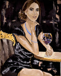Brunette Woman with a Glass of Wine - JIEL -