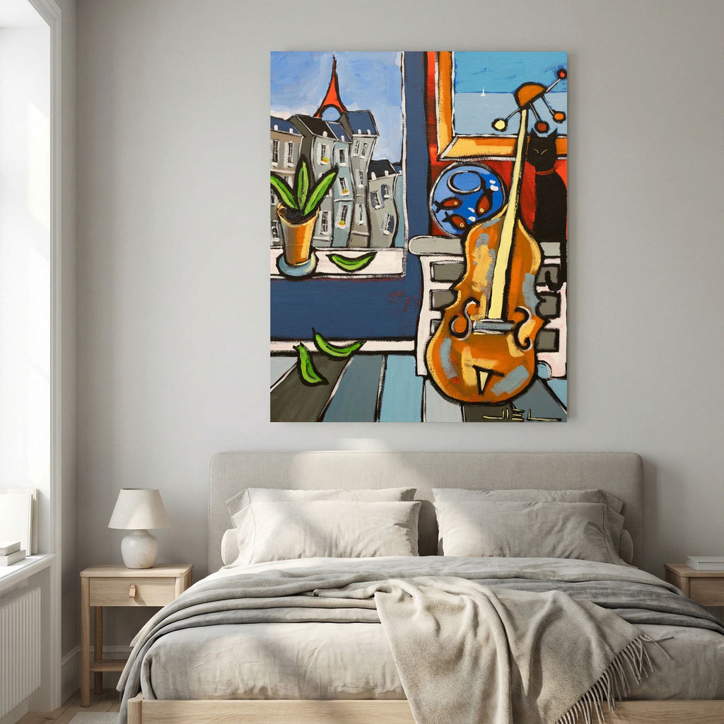 Black Cat with a Cello and Matisse’s Goldfish in Paris.