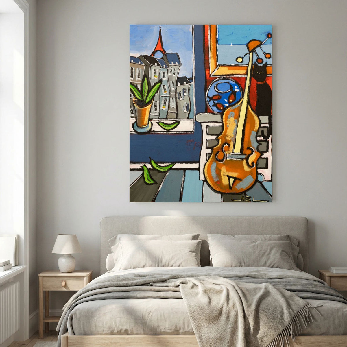 Black Cat with a Cello and Matisse’s Goldfish in Paris.