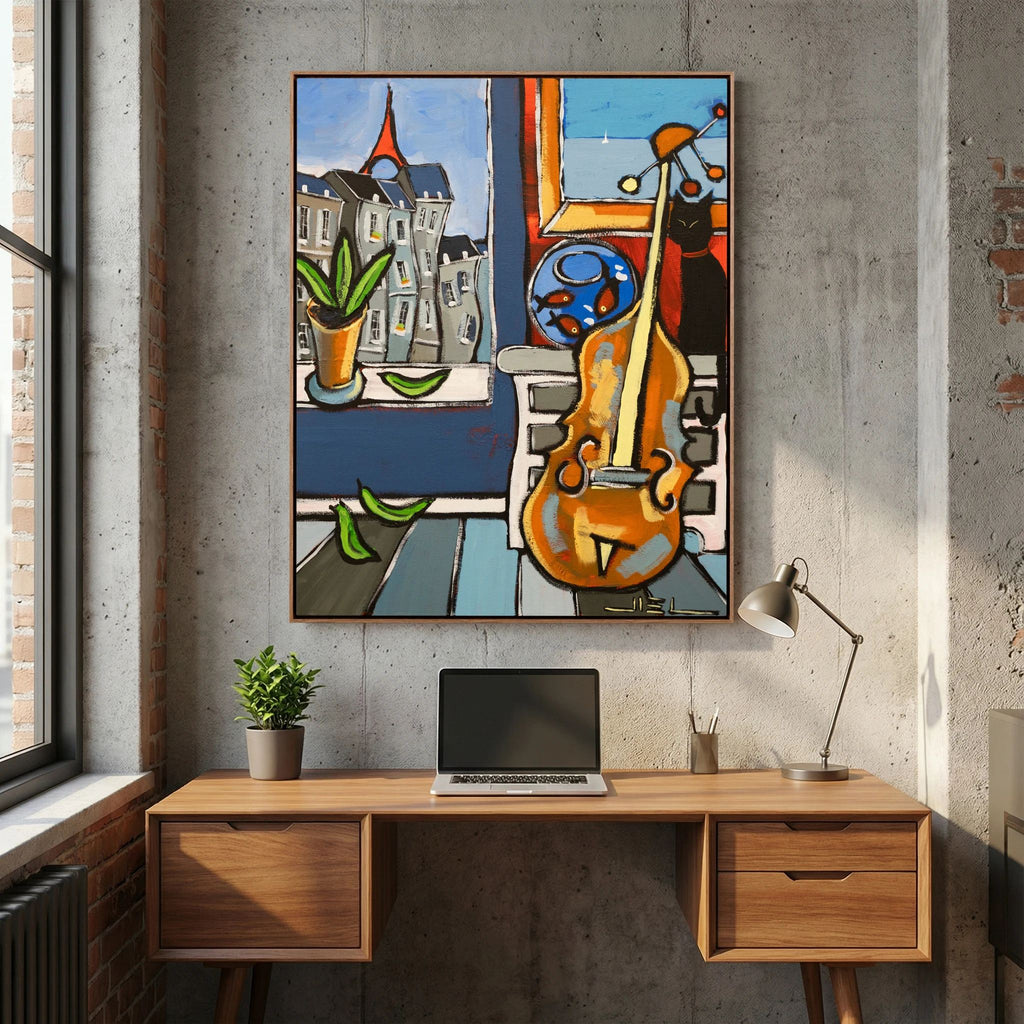 Black Cat with a Cello and Matisse’s Goldfish in Paris.