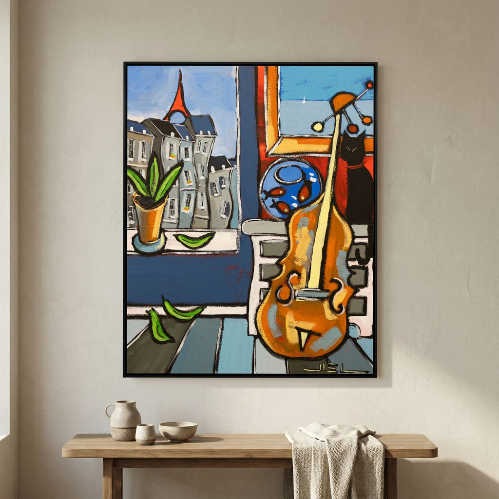 Black Cat with a Cello and Matisse’s Goldfish in Paris.