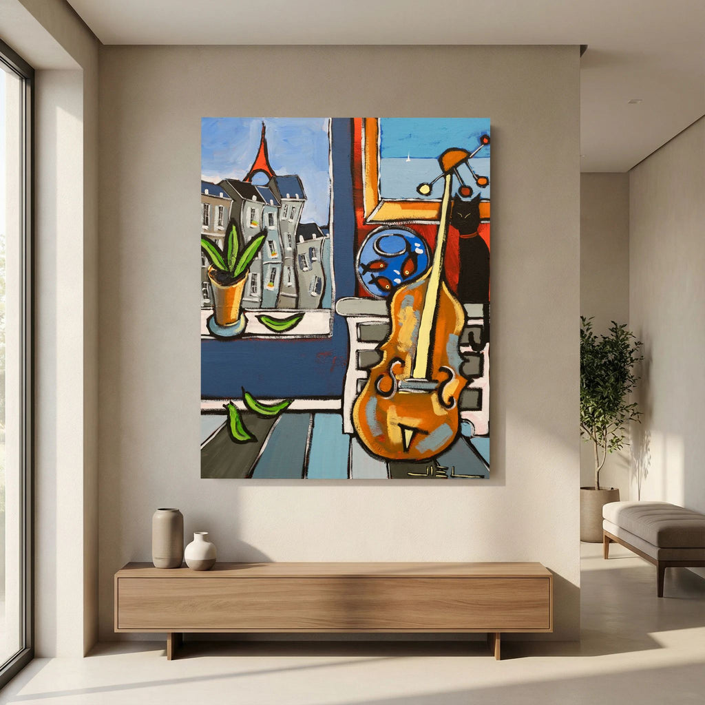 Black Cat with a Cello and Matisse’s Goldfish in Paris.